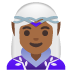 🧝🏾‍♀️ woman elf: medium-dark skin tone display on Google